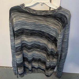 Blue striped light knit sweater